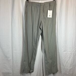 Hat and Beyond classic slim fit 100% linen pants with waist band NWT
